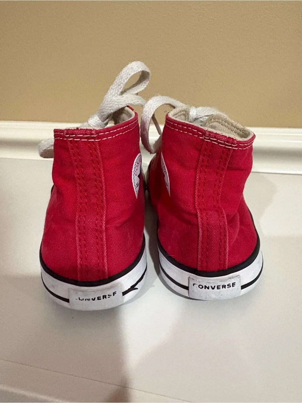 Converse Kids Red Canvas High-Top Sneakers with White Laces
